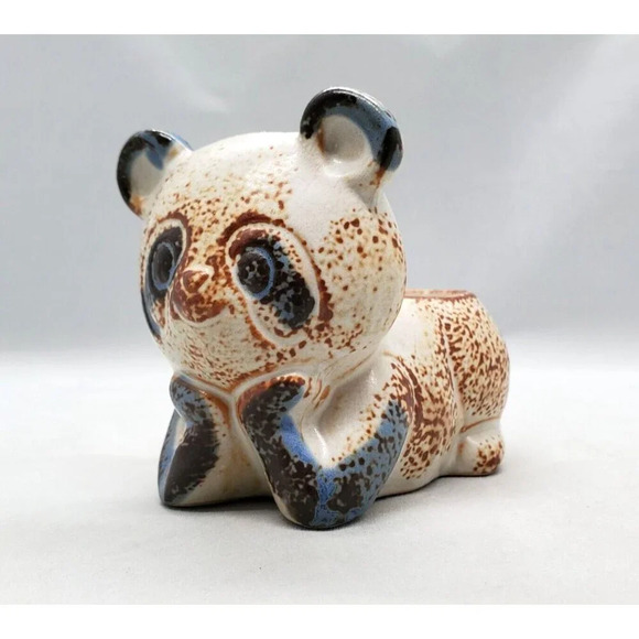Vintage Ceramic Panda Bear Candle Holder Small Succulent Planter Rustic Cottage - Picture 1 of 15